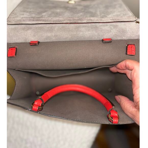 Furla Red Leather Two-way Handbag - Picture 4 of 5